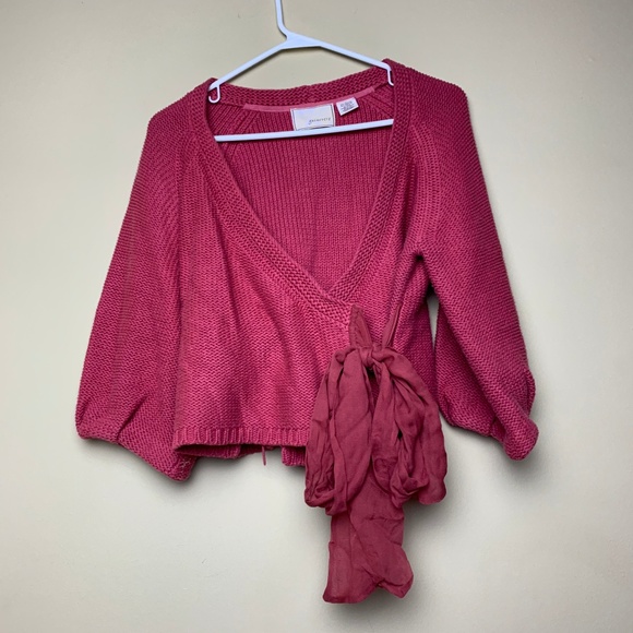 Anthropologie Sweaters - Anthropologie Guinevere Silk Tie Crossover Sweater